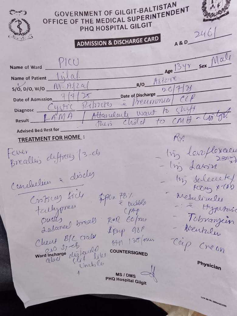 Medical Report for Ijlal